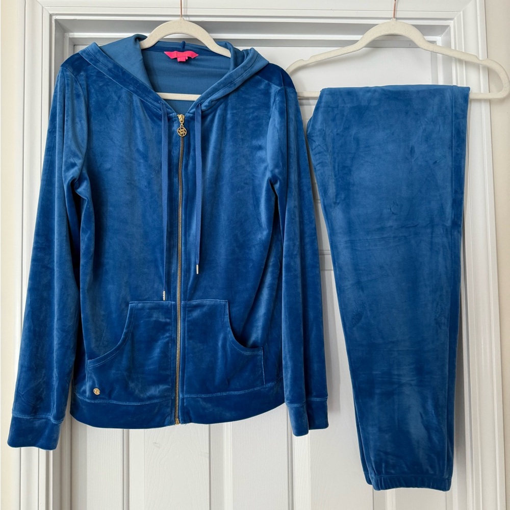 Lilly Pulitzer Larina Velour Jacket and Mallie Velour Pants